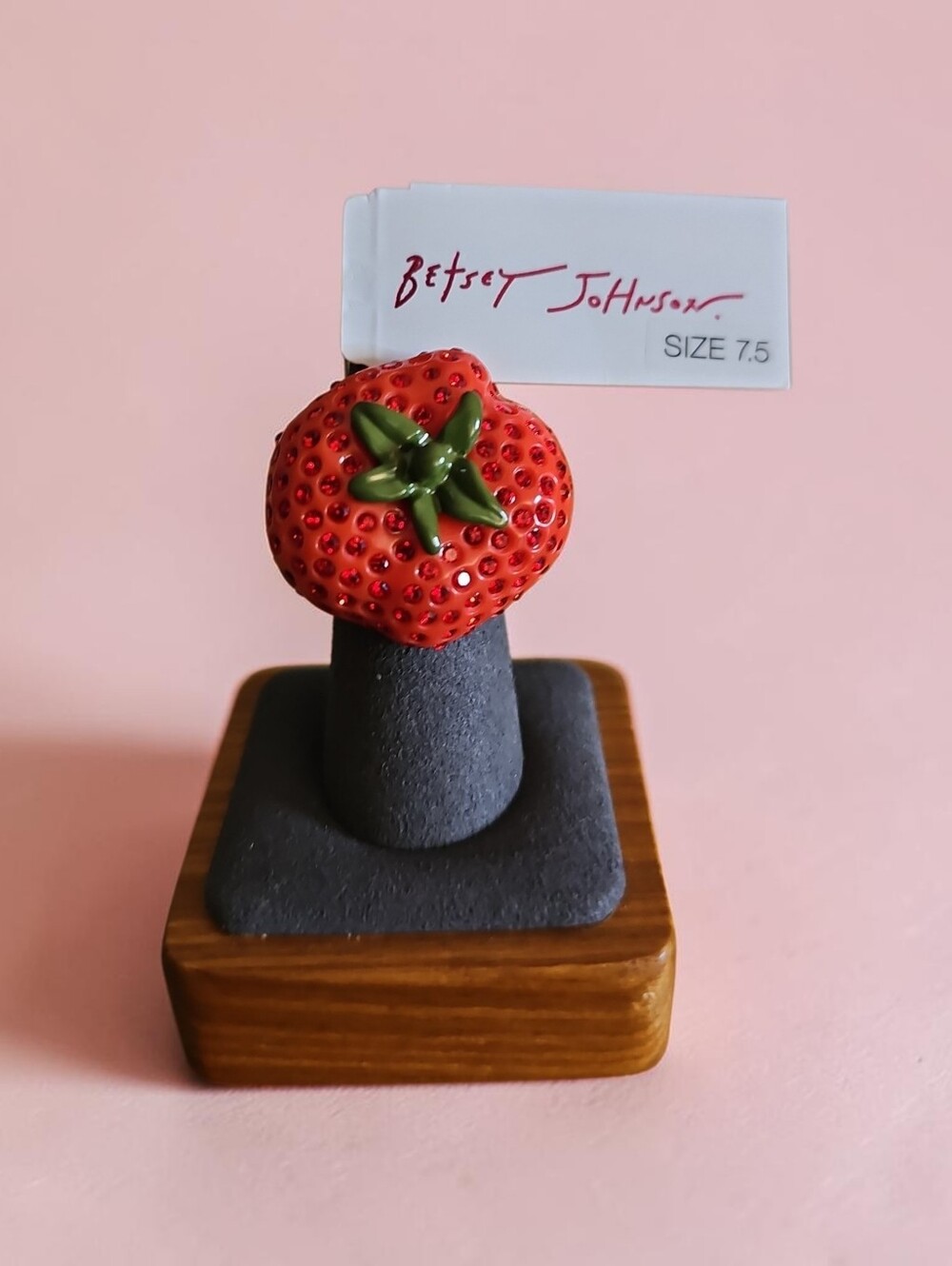 Betsey Johnson  NWT Red Strawberry RING .